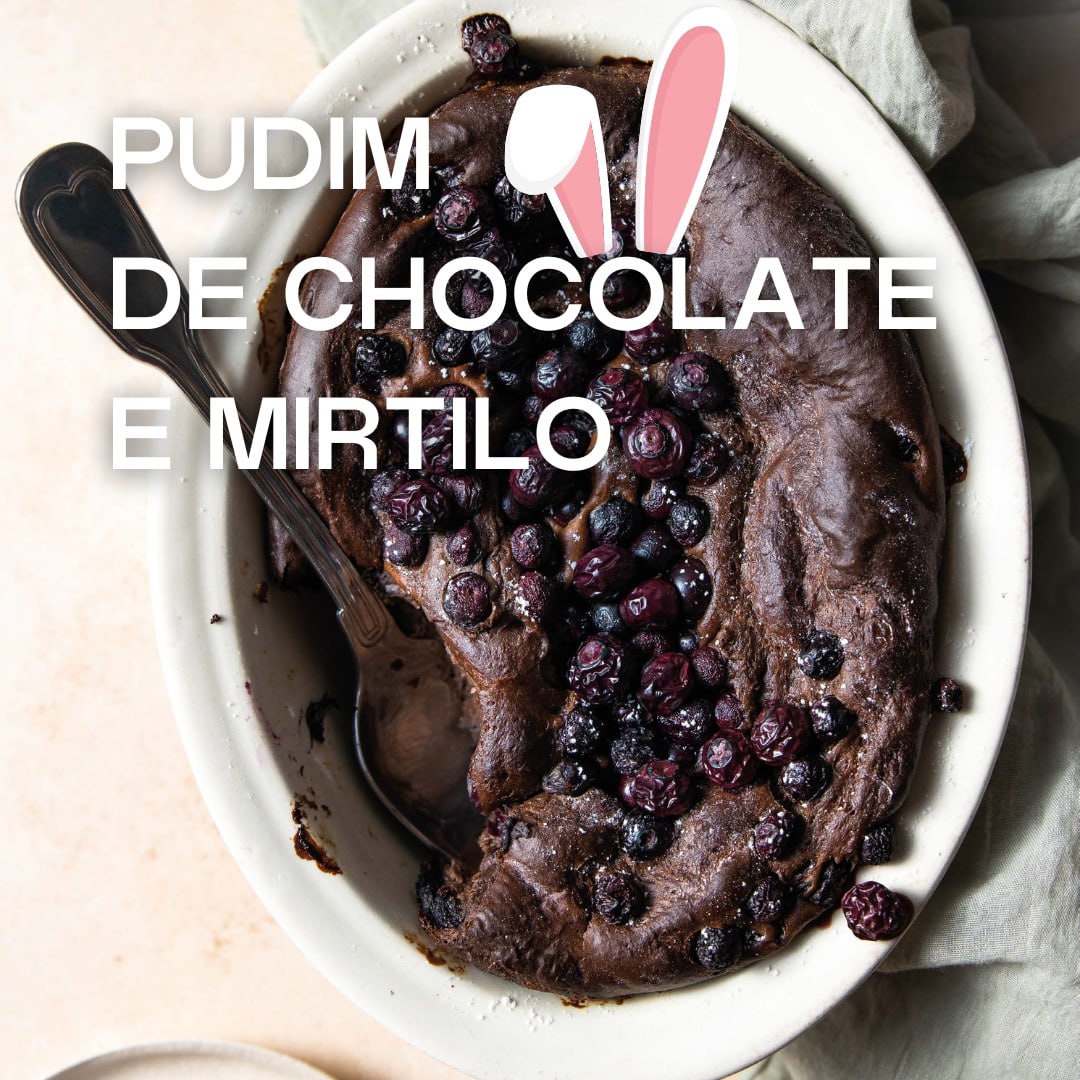 Pudim de Chocolate e Mirtilo